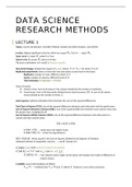 Summary of class notes on Data Science Research Methods (JBM020 2020-2021)