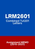LRM2601 - Combined Tut201 Letters (2015-2021)