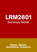 LRM2601 (Notes, QuestionsPACK, Tut 201 Memos)