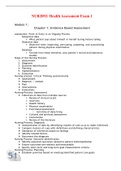 NUR 2092 / NUR2092: Health Assessment Exam 1 Study Guide (Latest 2022 / 2023) Rasmussen College