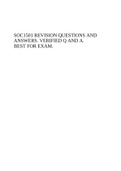 SOC1501 REVISION QUESTIONS AND ANSWERS. VERIFIED Q AND A. BEST FOR EXAM.