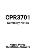 CPR3701 - Notes (Summary)