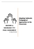 History and Sociology Final Nov Exam Adopting Authentic Pedagogical Approaches in the Classroom