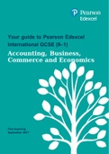 Summary Pearson Edexcel International GCSE (9–1) Accounting, Business, Commerce and Economics