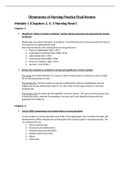 NUR 2058 Dimensions of Nursing Practice Final Exam Review GRADED A+