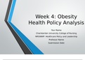 NR 506 Week 4 Assignment; Kaltura Health Policy Analysis; Obesity.