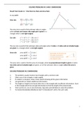 Trigonometry Solving Problems in 2D and 3D triangles 
