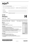 AQA GCSE PHYSICS Higher Tier Paper 1 