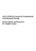 NU211 NUR2115 Section 02 Fundamentals Of Professional Nursing Final Exam Chamberlain College.