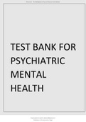 Psychiatric-Mental Health Nursing 8th Edition Videbeck Latest Test Bank
