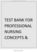 Professional Nursing Concepts & Challenges, 9th Edition, Beth Black Latest Test Bank