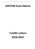IOP3704 - Combined Tut201 Memos (2018-2020)