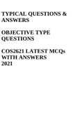 COS2621 Final Exam Notes  2 Exam (elaborations) COS2621 LATEST MCQs WITH ANSWERS  3 Exam (elaborations) COS2621 - Computer Organisation MCQ PACK