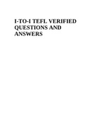 I-TO-I TEFL VERIFIED QUESTIONS AND ANSWERS