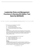 Leadership Roles and Management Functions in Nursing 9th Edition Test Bank By MARQUIS