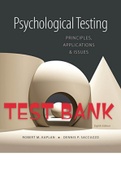 Exam (elaborations) Test bank for psychological testing principles applications and issues 8th edition by kaplan. 