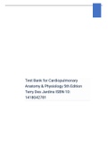 Test Bank for Cardiopulmonary Anatomy & Physiology 5th Edition Terry Des Jardins ISBN-10: 1418042781C