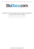 Test bank for psychological testing principles applications and issues 8th edition by kaplan