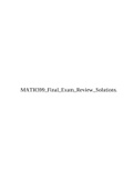 MATH399 Final Exam Review  Solutions