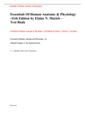 Essentials Of Human Anatomy & Physiology -11th Edition by Elaine N. Marieb - Test Bank