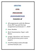 CIV3701 CIVIL PROCEDURE EXAM PACK 2021