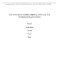 INTERNATIONAL LAW AND THE INTERNATIONAL SYSTEM  