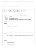 BIOL 1001 WEEK 6 FINAL EXAM - QUESTIONS AND ANSWERS