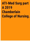 Exam (elaborations) ATI_Med___Surg_part_A__2019______Chamberlain_College_of_Nursing. 