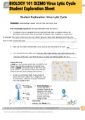 Exam (elaborations) BIOLOGY 101 GIZMO Virus Lytic Cycle Student Exploration Sheet 