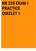 Exam (elaborations) NR 228 EXAM I PRACTICE QUIZLET 1 