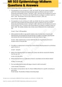 Exam &lpar;elaborations&rpar; NR 503 Epidemiology Midterm Questions & Answers 