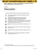 Exam &lpar;elaborations&rpar; NR 507 PATHOPHYSIOLOGY WEEK 2 TD1 