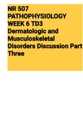 Exam (elaborations) NR 507 PATHOPHYSIOLOGY WEEK 6 TD3 Dermatologic and Musculoskeletal Disorders Discussion Part Three 