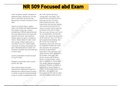 Exam (elaborations) NR 509 Focused abd Exam 