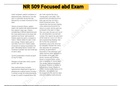 Exam &lpar;elaborations&rpar; NR 509 Focused abd Exam 