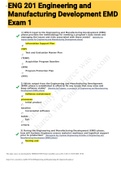 Exam &lpar;elaborations&rpar; ENG 201 Engineering and Manufacturing Development EMD Exam 1 