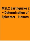 Exam &lpar;elaborations&rpar; M2L2 Earthquake 2 &ndash; Determination of Epicenter - Honors 