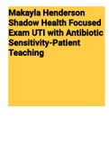 Exam (elaborations) Makayla Henderson Shadow Health Focused Exam UTI with Antibiotic Sensitivity-Patient Teaching 
