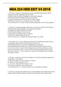 Exam &lpar;elaborations&rpar; MDA 224 HESI EXIT V4 2018 