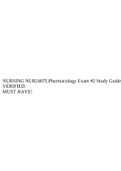 NURSING NUR2407LPharmacology Exam #2 Study Guide