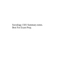 Sociology 1501 Summary notes.