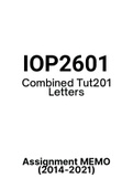 IOP2601 - NEW Tutorial Letters 201 (Merged) (2014-2021) (Questions and Answers)
