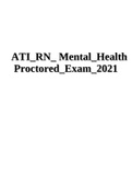 NURSING ATI RN Mental Health  Proctored Exam 2021.