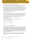  NR 602 DISCUSSION WEEK 4 PBL CASE STUDY DISCUSSION WOMEN'S HEALTH PART ONE (GRADED) 