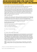  NR 602 DISCUSSION WEEK 4 PBL CASE STUDY DISCUSSION WOMEN'S HEALTH PART ONE &lpar;GRADED&rpar; 