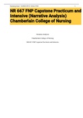 Exam (elaborations) NR 667 FNP Capstone Practicum and Intensive (Narrative Analysis) Chamberlain College of Nursing 