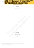 Exam &lpar;elaborations&rpar; NRS 490 Scholarly Article QUALITY IMPROVEMENT COMMITEES 