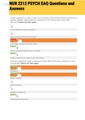 Exam &lpar;elaborations&rpar; NUR 2212 PSYCH EAQ Questions and Answers 