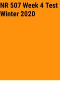 Exam (elaborations) NR 507 Week 4 Test Winter 2020 