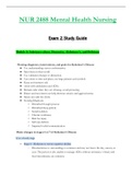 NUR2488 &sol; NUR 2488 Exam 2 Study Guide &lpar;Latest 2022 &sol; 2023&rpar;&colon; Mental Health Nursing - Rasmussen